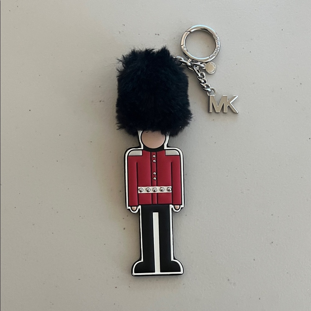 Michael Kors Black Pom-Pom & Red Toy Soldier bag charm and Keychain